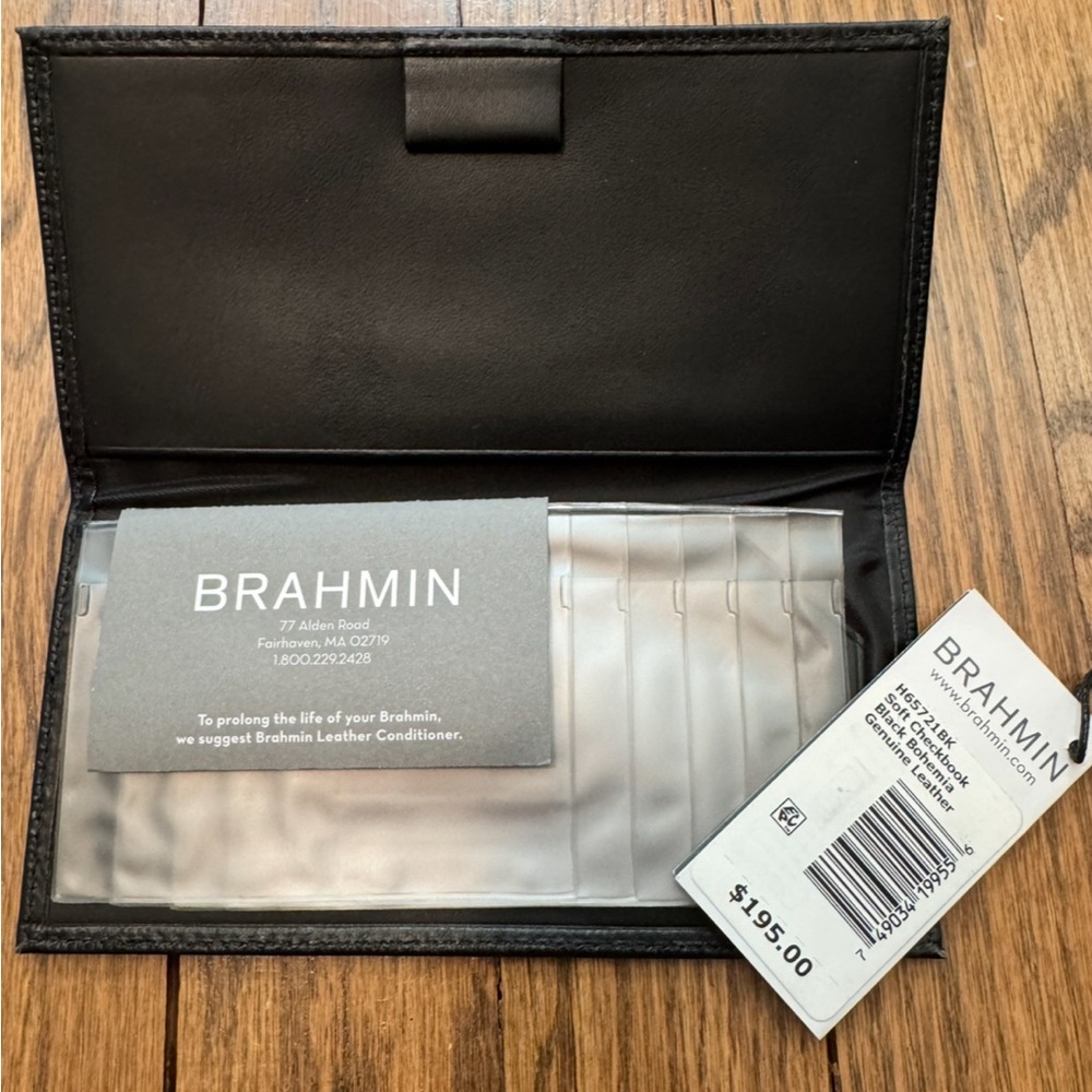 Brahmin Black Soft Leather Card Holder